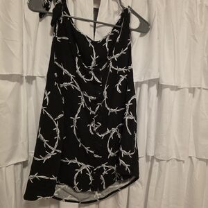 Midnight Hout Barbed Wire Tank Top With Tie Straps